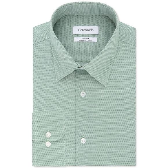 Calvin Klein Other - Calvin Klein Men's Steel Stretch Performance Dress Shirt Green Size 34-35
